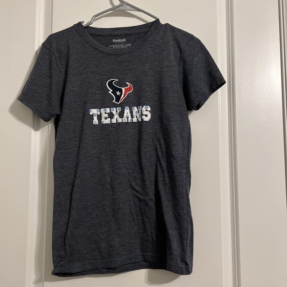 Reebok Houston Texans Youth Large Grey Crew Neck Graphic T-shirt - Picture 1 of 3